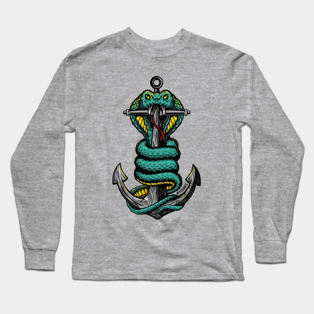 Snake Anchor Long Sleeve T-Shirt by MSX Grafix